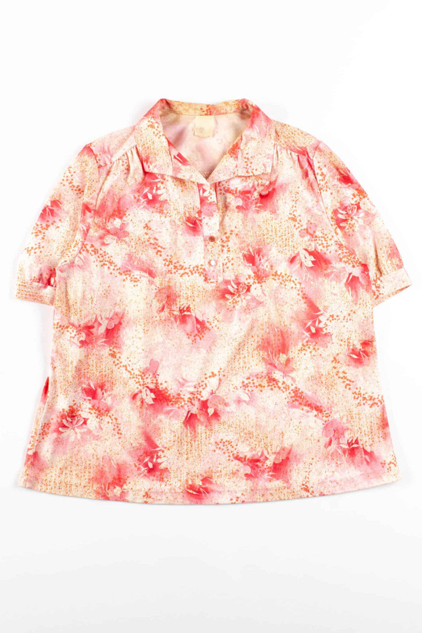 Pink Floral Vintage Blouse