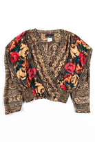 Geometric Floral Wrap Blouse