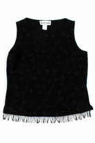 Black Glitter Flapper Top