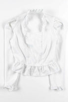 White Double Breasted Poet Blouse