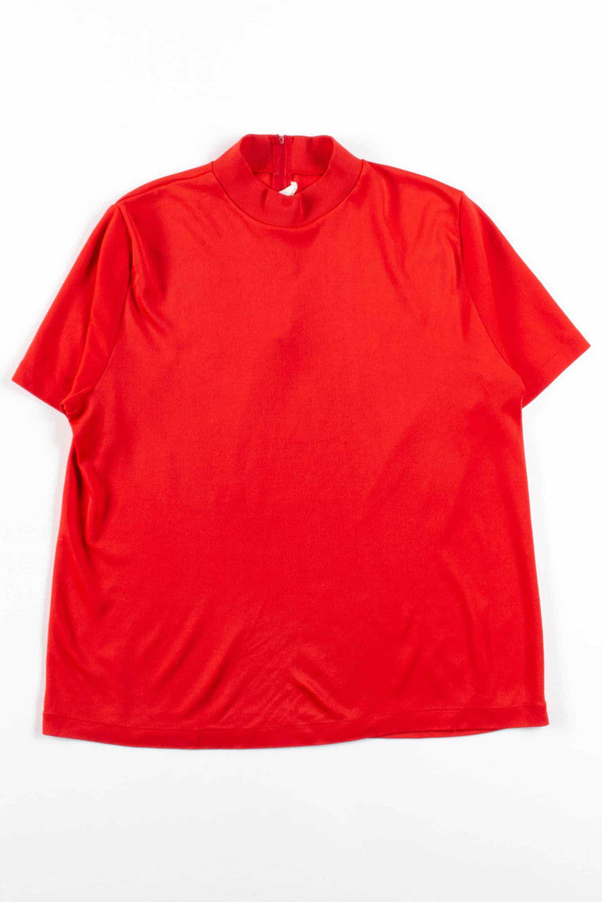 Red Short Sleeve Vintage Top