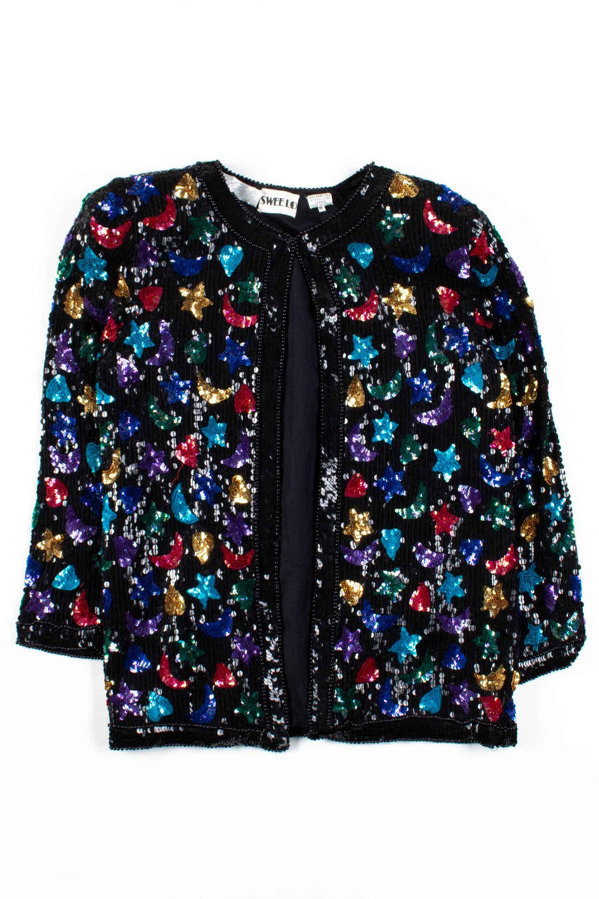 Vintage Moon & Stars Sequin Jacket