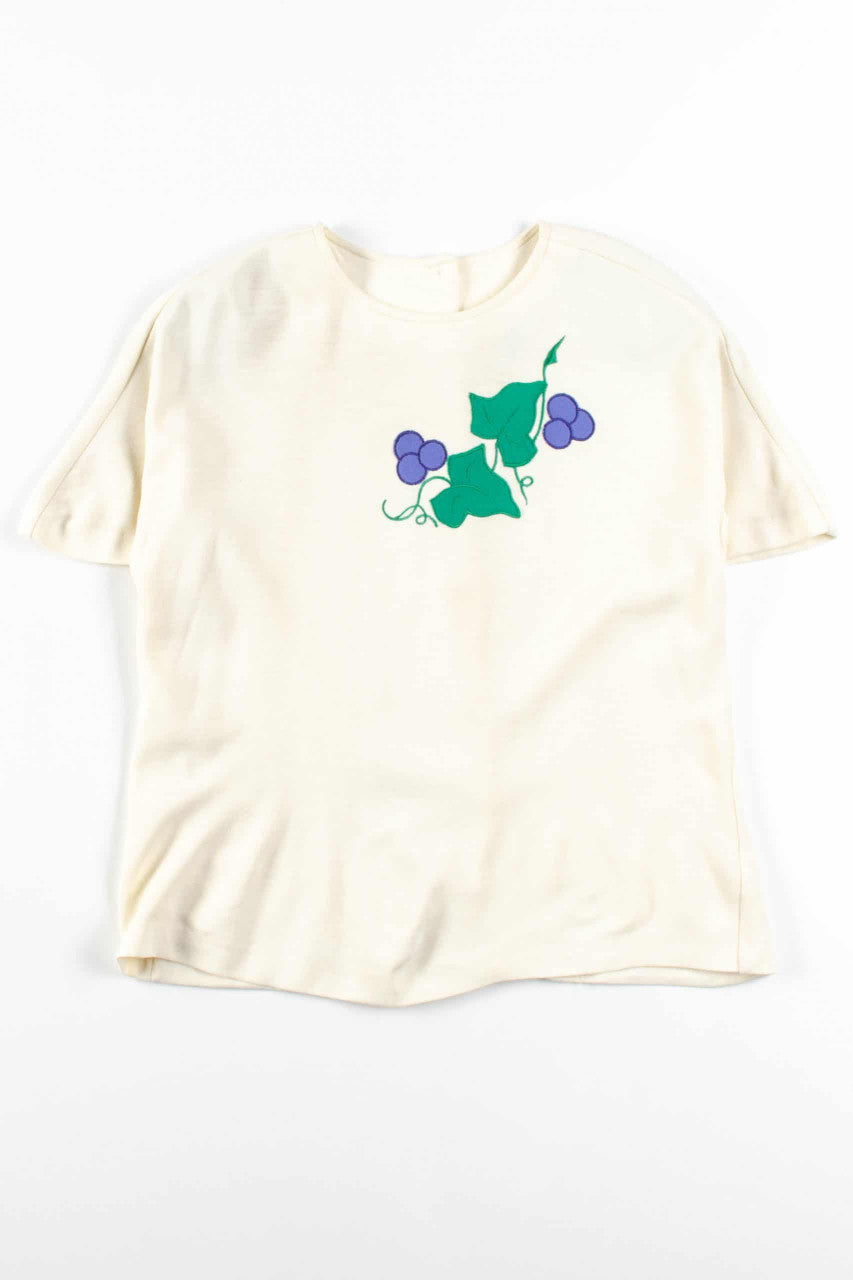 Grape Leaves Back Button Blouse