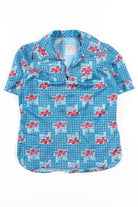 Plaid Floral Collared Top