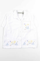 White Floral Button Up