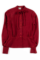 Vintage Burgundy Button Up Blouse
