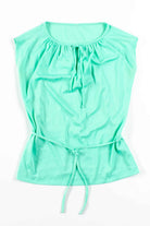 Mint Waist Tie Sleeveless Top