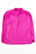 Fuschia Button Collar Blouse
