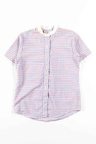 Red White & Blue Plaid Button Up Top