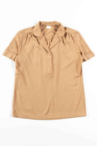 Tan Pleated Polo Top
