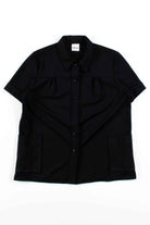 Black Button Up Pocket Blouse
