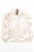 Tan Striped Button Up Blouse