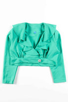 Vintage Ruffle Wrap Crop Jacket