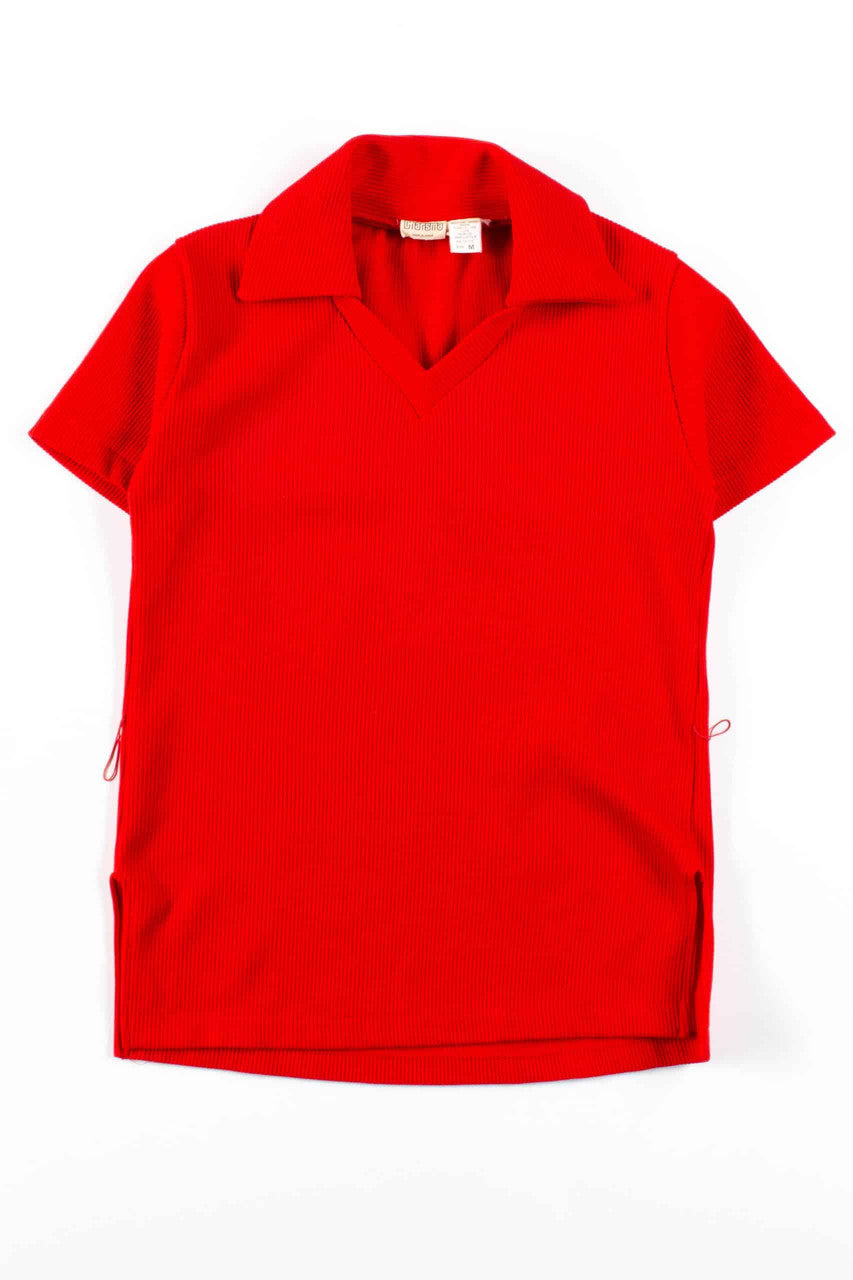 Red Ribbed Vintage Top
