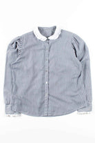 Navy Striped Peter Pan Collar Blouse