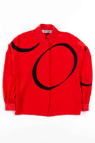Red Ellipses Silk Blouse
