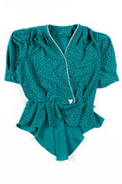 Faux-Wraparound 80s Vintage Blouse