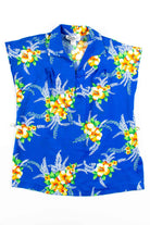 Blue Hawaiian Sleeveless Blouse