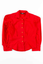 Red Button Up Blouse