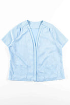 Blue Seersucker Open Front Shirt