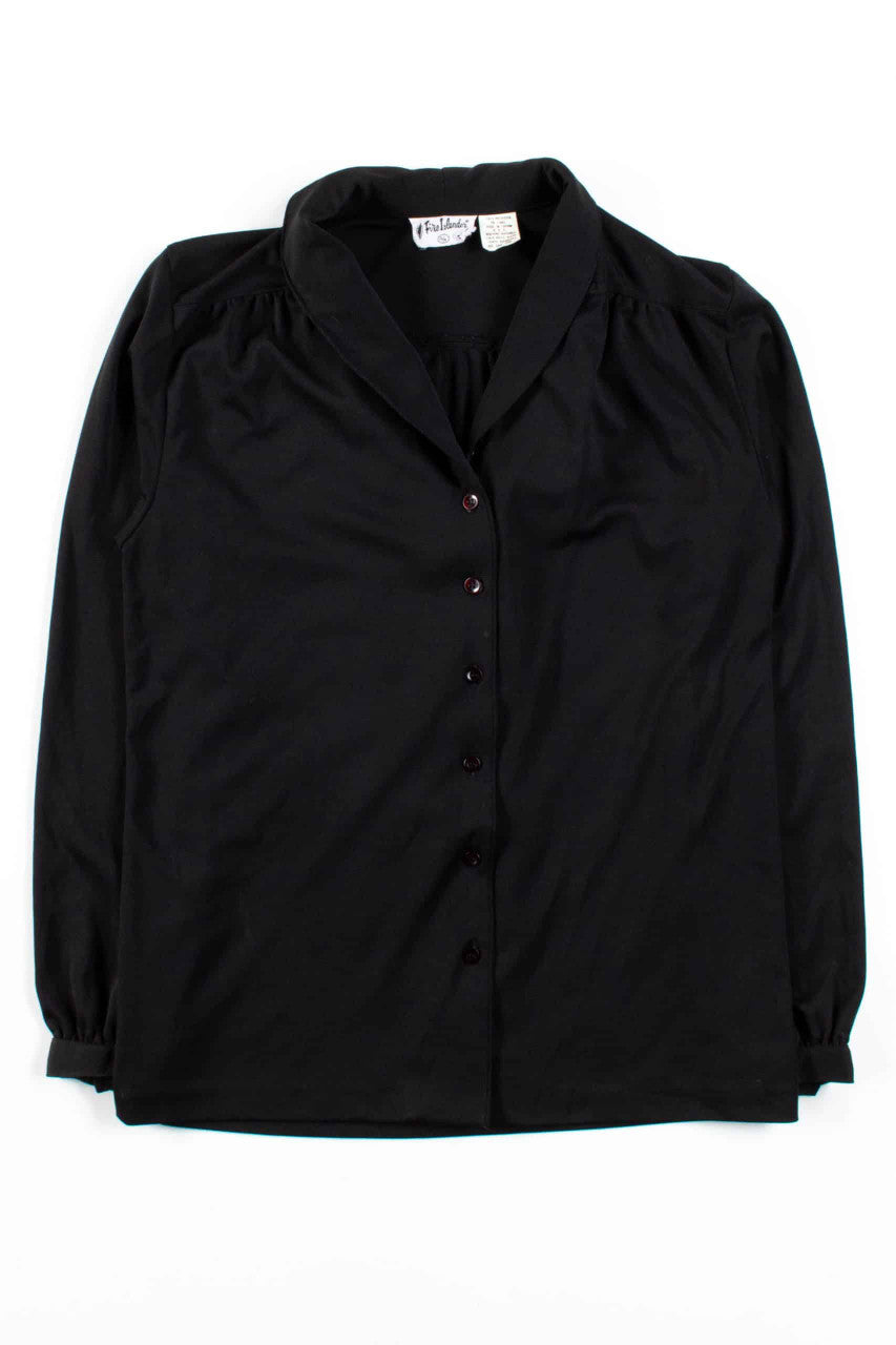 Black V-Neck Blouse