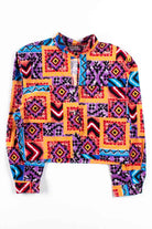 Neon Western Cutout Crop Blouse