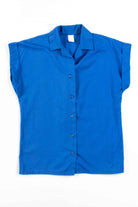 Blue Sleeveless Blouse