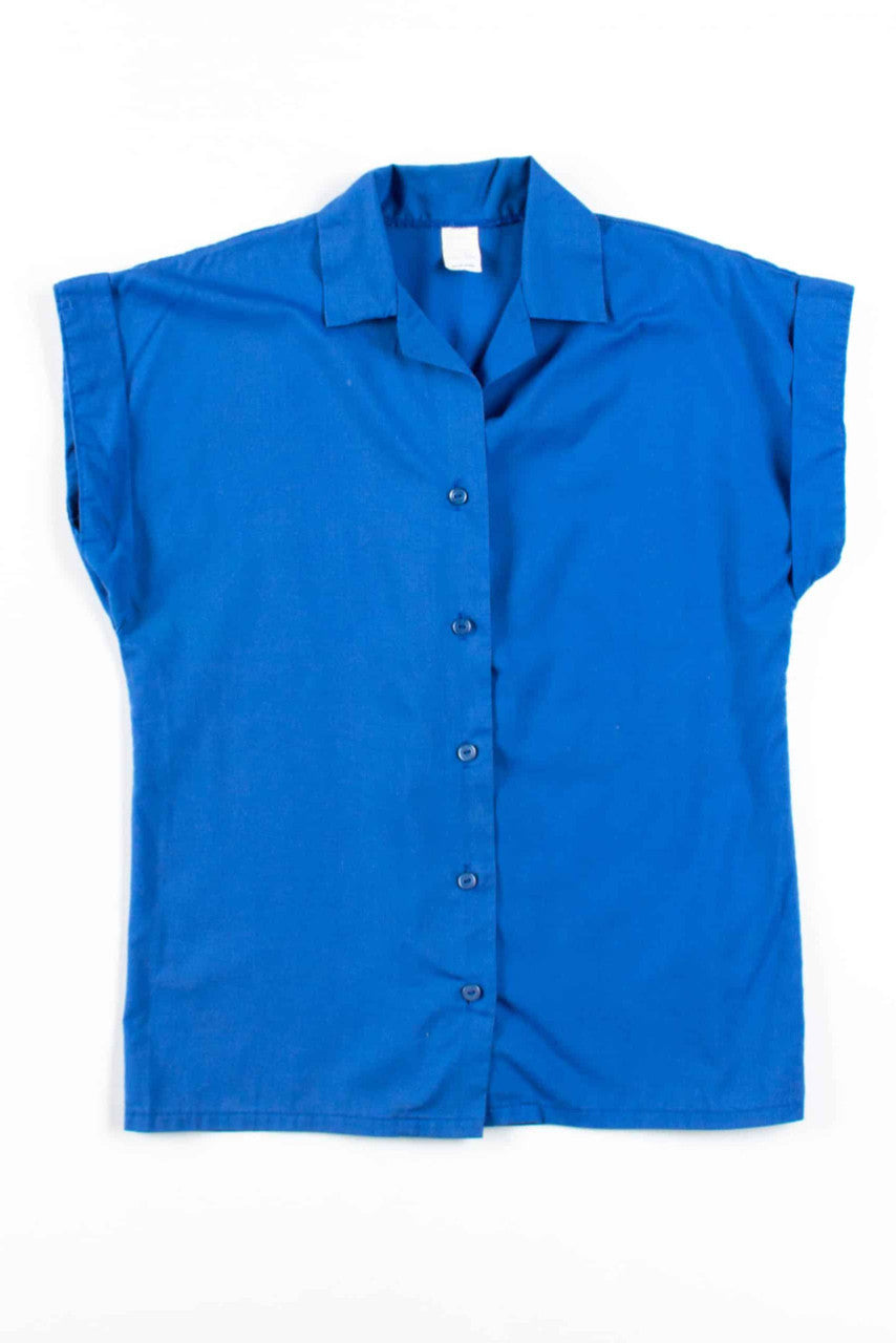 Blue Sleeveless Blouse