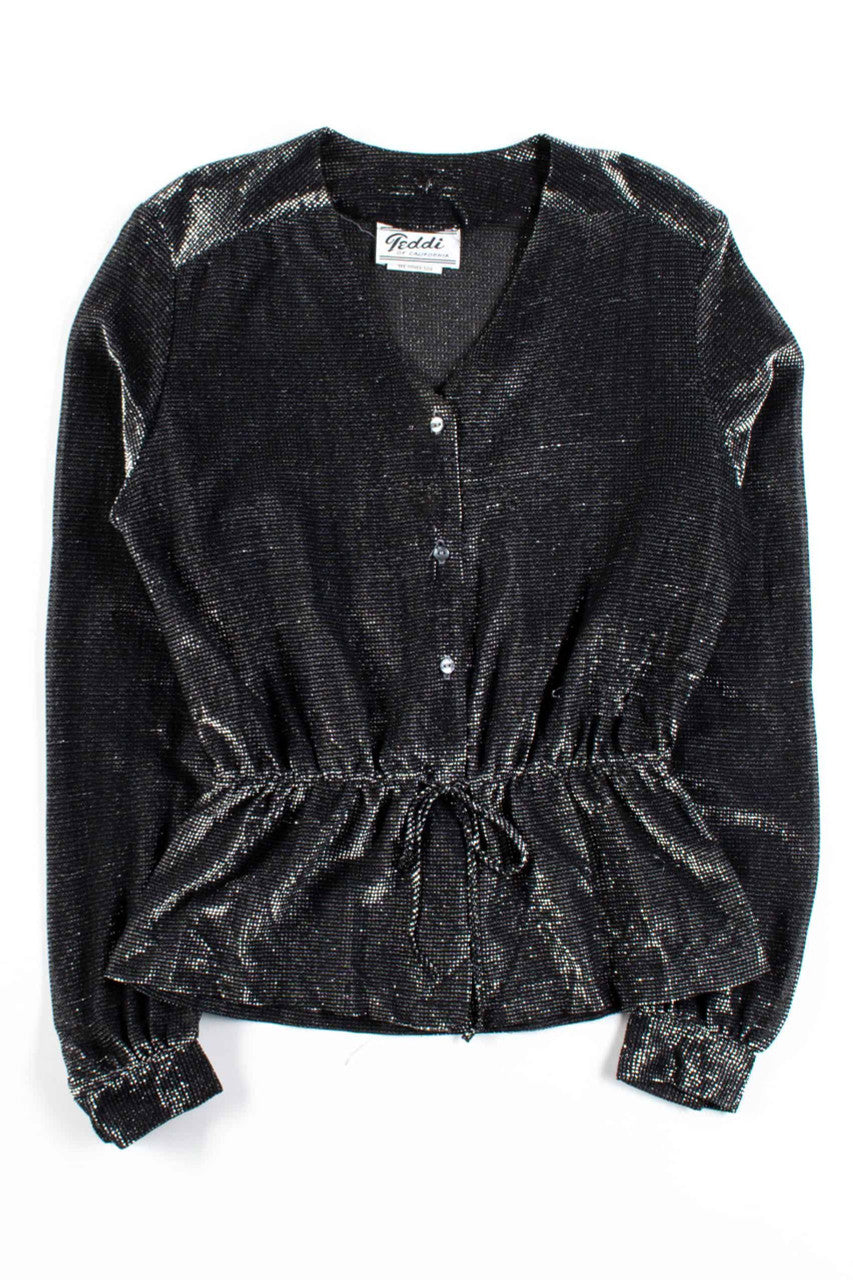 Silver Sheer Metallic Vintage Top