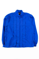 Blue Pleated Blouse