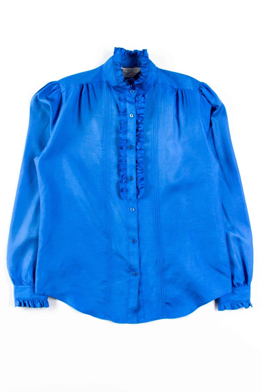 Blue Ruffled Blouse