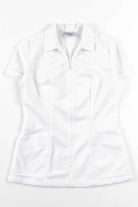 White Zip Up Uniform Top