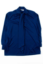 Navy Tie Neck Blouse