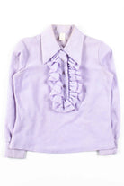Lavender Sheer Ruffle Blouse
