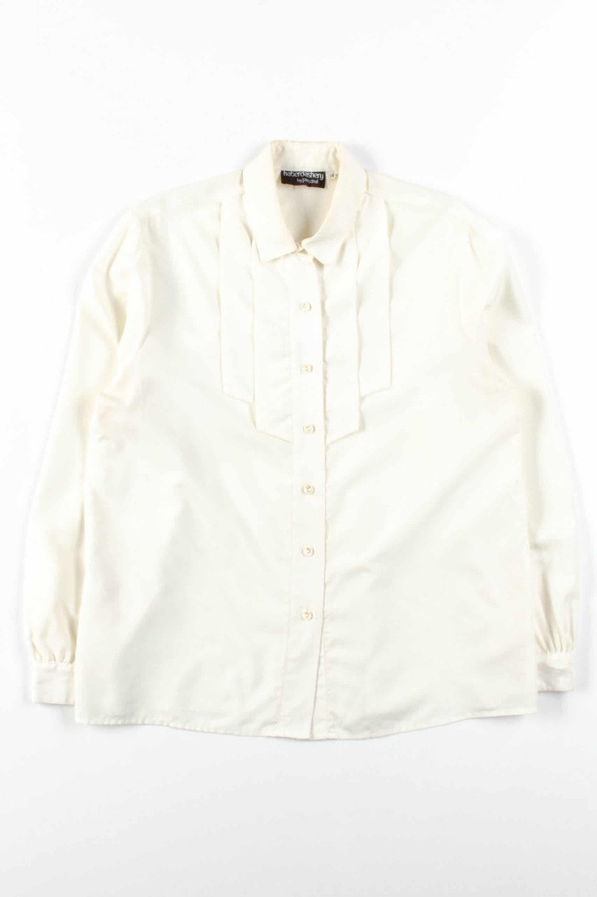 Cream Pleated Blouse