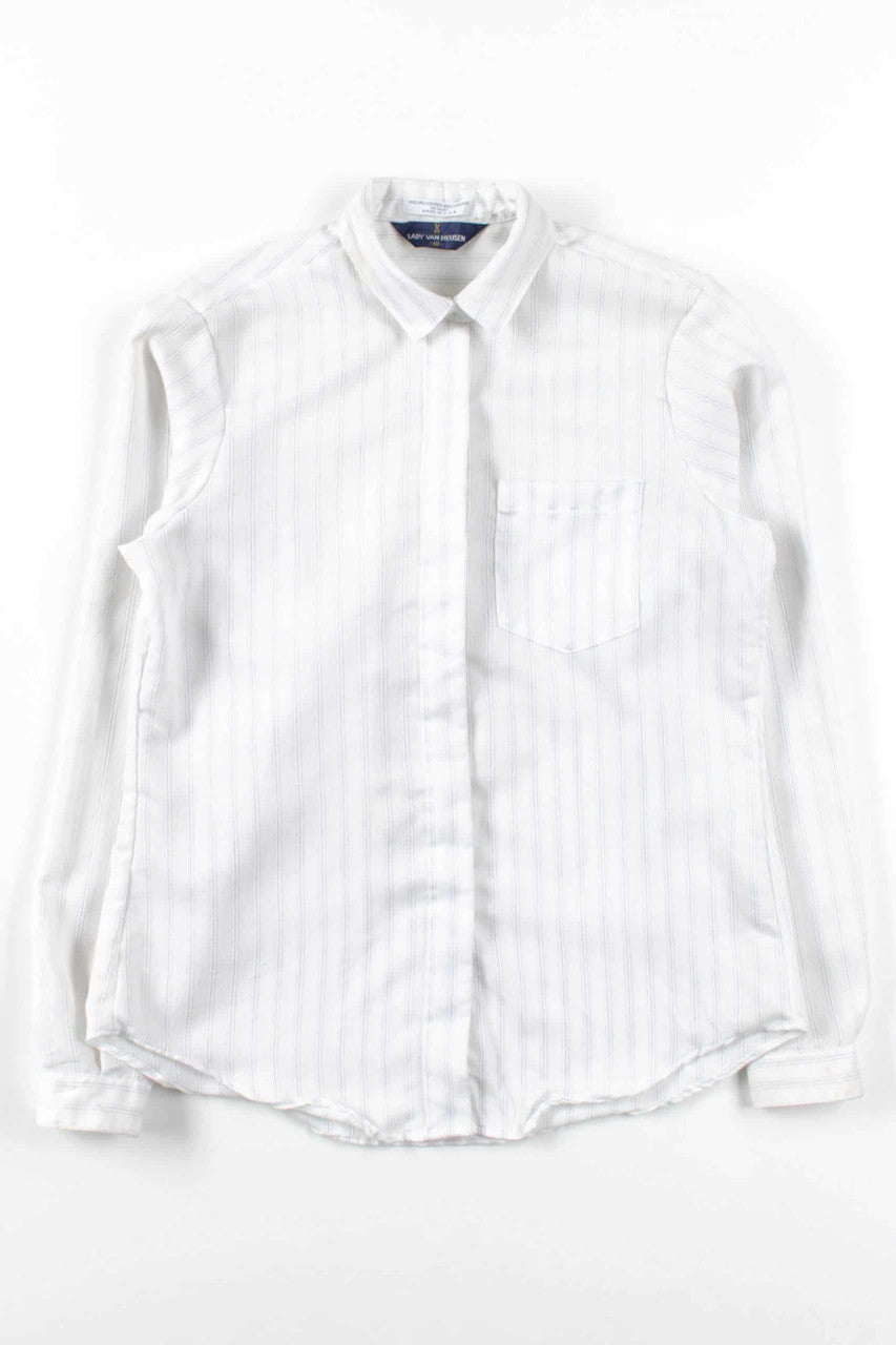 White Pinstripe Blouse