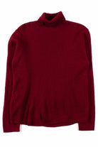 Red Ribbed Turtleneck Sweater