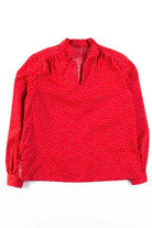 Red Hearts V-Neck Blouse