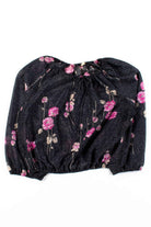 Black Glitter Sheer Blouse