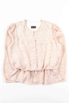 Pink Floral Lace Vintage Blouse