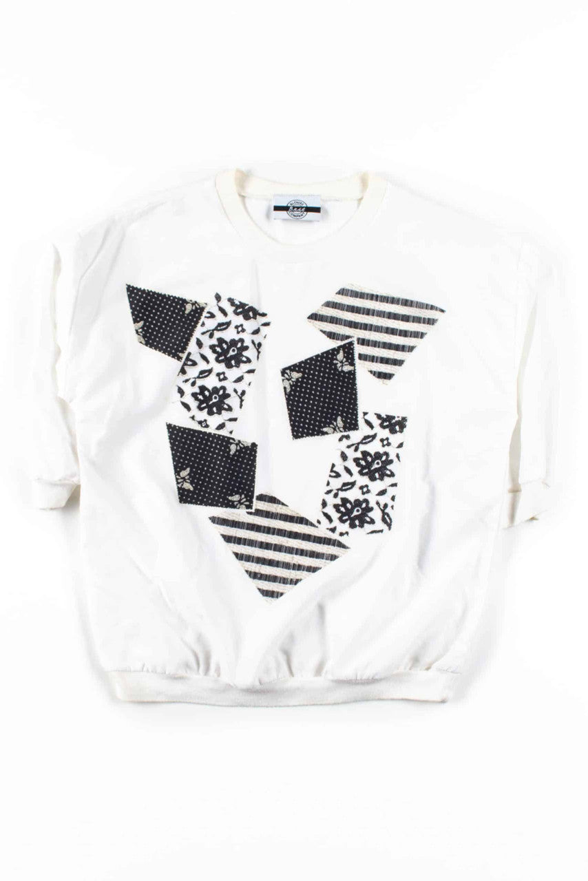 White Floral Patch Blouse