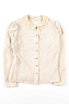 Vintage Crochet Mesh Button Up Top