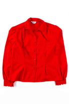 Red Lace Pocket Blouse