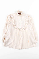 Vintage Ruffle Striped Maternity Blouse