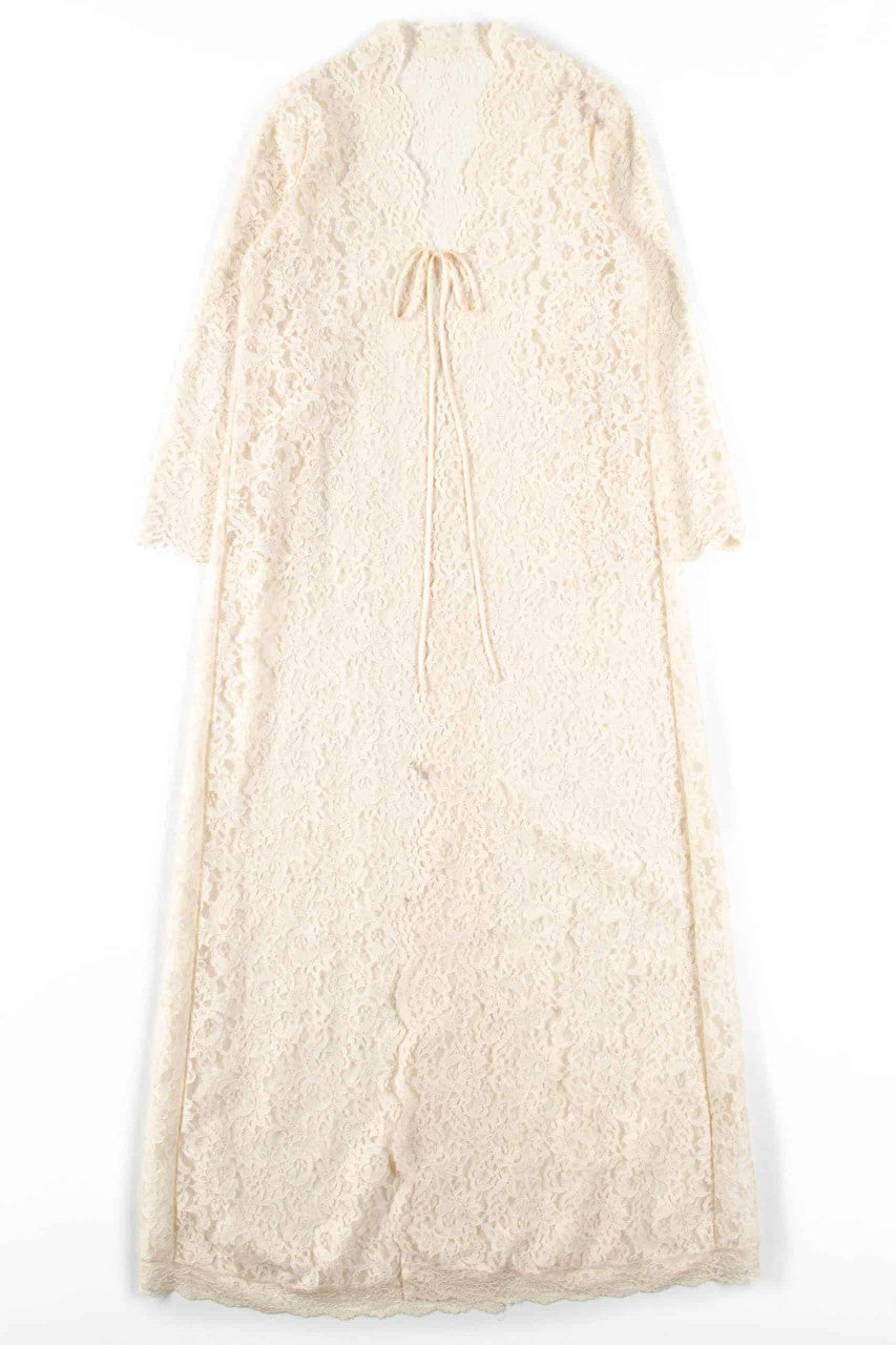 White Lace Long Cardigan
