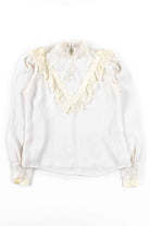 Vintage White Sheer Lace Blouse