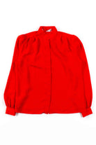 Red Waves Button Up Blouse