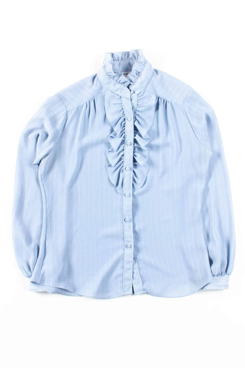 Blue Ruffled Poet Blouse