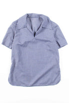 Blue Gingham V-Neck Top