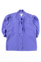 Lavender Half Sleeve Tie Neck Blouse